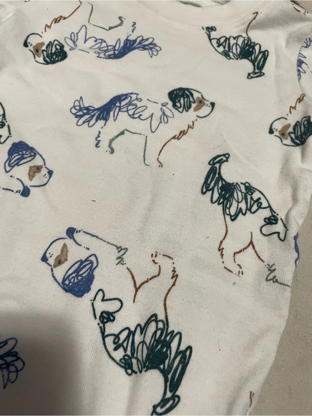 2/$12 Dog Print Short with Forest Green Pants Outfit